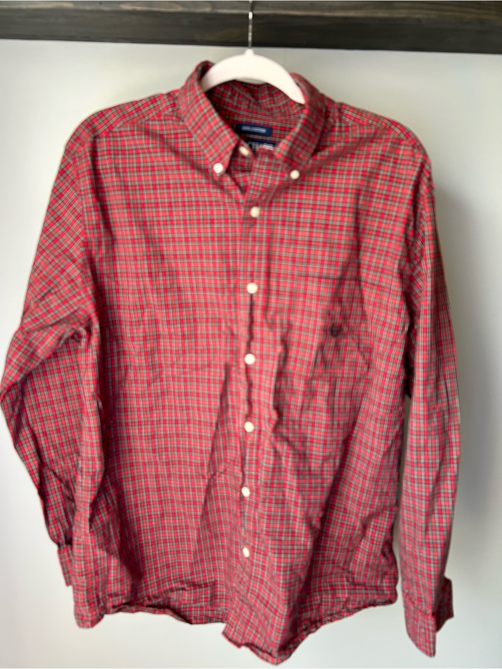 Chaps Red Plaid Button-Down Shirt
